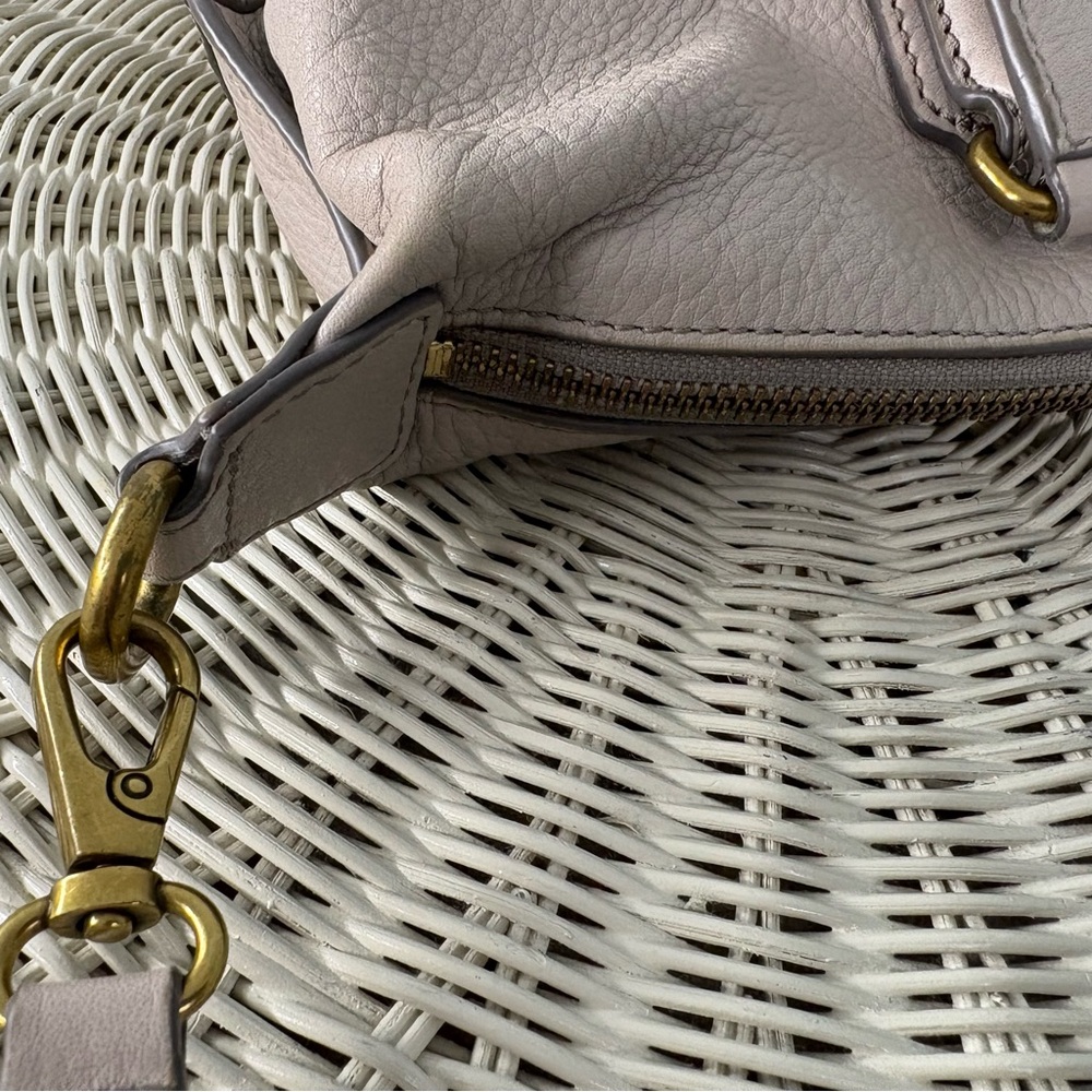 Fossil Beige Leather Satchel/ Crossbody Bag - Picture 8 of 12